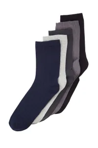 Trendyol Men's Multicolored Cotton 5 Pack Textured Socket-Long Socks