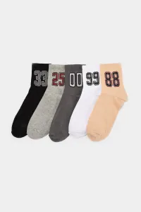 Trendyol Men's Multicolored 5-Pack College Socks