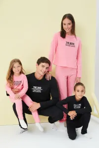 Trendyol Black Men's Regular Fit Knitted Pajamas Set Family Combine #758000