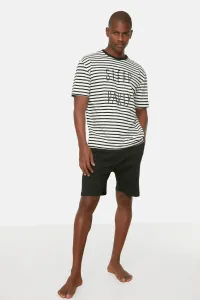 Trendyol Black Regular Fit Knitted Summer Shorts Pajamas Set #4654584