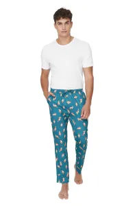 Trendyol Men's Green Regular Fit Printed Pajama Bottoms