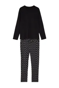 Trendyol Men's Black Regular Fit Printed Knitted Pajamas Set #7844372