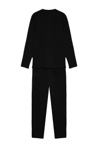Trendyol Black Regular Fit Waffle Knitted Pajamas Set #7991708