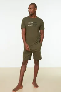 Trendyol Khaki Men's Regular Fit Printed Pajamas Set #4314347