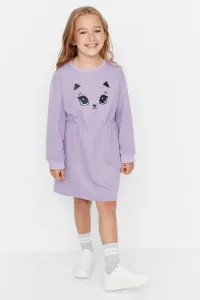 Trendyol Lilac Printed Girl's Knitted Dress #5228190