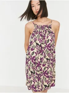 Voľnočasové šaty pre ženy Trendyol - béžová, fialová #670626