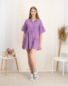 Fialové košeľové šaty Trendyol #668572