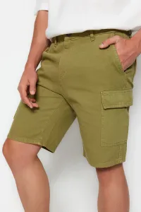 Trendyol Khaki Comfort Fit Cargo Pocket Denim Denim Shorts & Bermuda #6790446