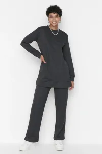 Trendyol Anthracite Crew Neck Knitted Tracksuit Set