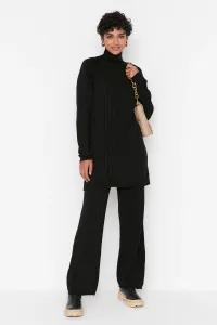 Trendyol Black Turtleneck Corduroy Sweater-Pants, Knitwear Suit #774960