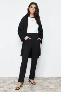 Trendyol Black Wrap Knitted Kimono Trousers Bottom-Top Set #9053248
