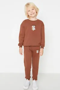 Trendyol Brown Printed Thick Boy Knitted Tracksuit Set #5341289