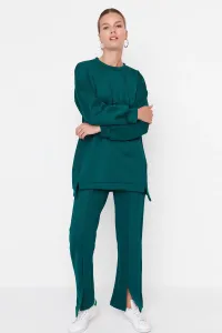 Trendyol Green Slit Detailed Scuba Tunic-Pants Knitted Top and Bottom Set #5255484