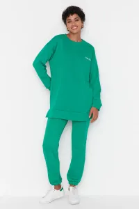 Trendyol Green Embroidered Crew Neck Basic Knitted Tracksuit Set #771952