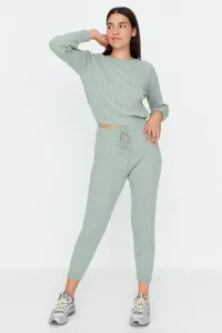 Trendyol Green Knit Detailed Knitwear Top and Bottom Set