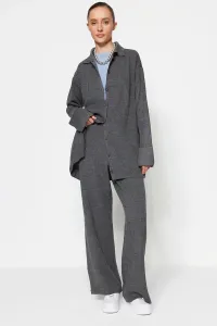 Trendyol Anthracite Slit Detailed Cardigan-Pants Knitwear Suit #7291149