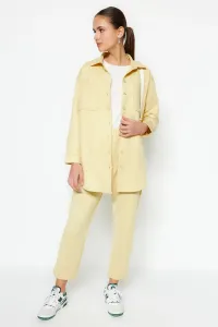 Trendyol Yellow Pocket Detailed Shirt-Pants Knitted Suit