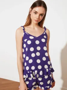 Fialové dámske bodkované pyžamo Trendyol #670760