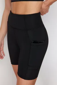 Trendyol Black Double Pocket Detailed Knitted Sports Shorts Leggings