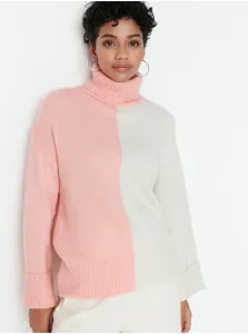 Trendyol Pink Oversize Color Block Knitwear Sweater #637929