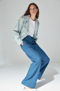 Trendyol limitovaná edícia modrých širokých nohavíc