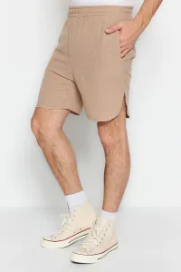 Trendyol Beige Men's Regular Fit Linen Textured Shorts