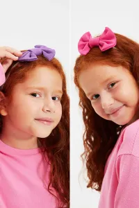 Trendyol Pink-Purple 2-Pack Girl's Tiara with Bow