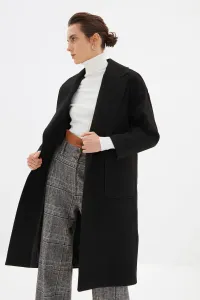 Trendyol Black Oversized Wide Cut Long Wool Cachet Coat #4954465