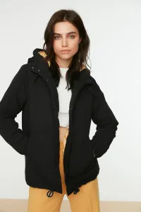 Trendyol čierny nafukovací kabát s kapucňou #4315104