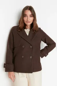 Trendyol hnedá vetrovka detailný pečiatkový kabát #4364520