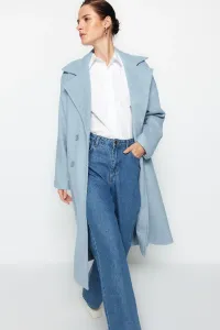 Trendyol Blue oversized široký strih dlhý vlnený kabát #7399767