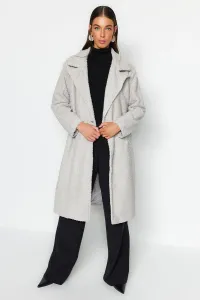 Trendyol Grey oversize široký strih dlhý kyticový kabát #7295311