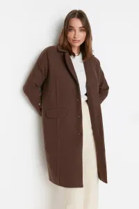 Trendyol Dark Brown Wide-Cut Oversized Button Fastening Cachet Coat