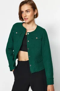 Trendyol Green Tweed Pravidelná tkaná bunda