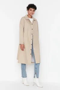 Trendyol Open Camel Buttoned Waist Belted Trench Coat #5165279
