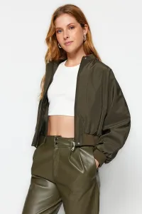 Trendyol Khaki oversize košeľa detailný nepremokavý bomber bunda kabát