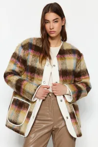 Trendyol viacfarebný prémiový oversized obojstranný prešívaný kabát