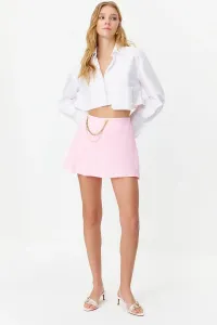 Trendyol Lilac Chain and Pleat Detailed Woven Short Skirt