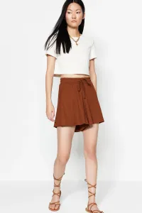Trendyol Brown Relaxed Cut, Normal Waist Crescent Knitted Shorts #6220916