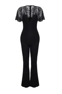 Trendyol Black Lace Collar Detailed Woven Jumpsuit