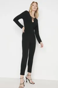 Trendyol Black Cut-out Detailed Knitted Overalls