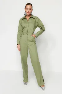 Trendyol Green Pocket Gabardine Woven Jumpsuit