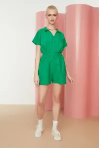 Zelený tkaný overal s detailom na zips od značky Trendyol