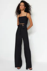 Trendyol Black Belted Maxi Woven Overalls With A Window Detail