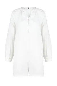 Trendyol White Woven Muslin 100% Cotton Jumpsuit