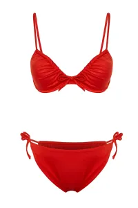 Trendyol Brazilian Bikini Set with Red Balconette Tunnel