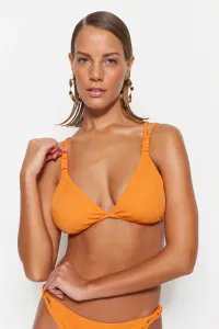Trendyol Oranžový Trojuholník Uzol Top Bikini Top #5680942