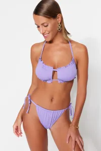 Trendyol Lilac Strapless Cut Out/Windowed Bikini Top