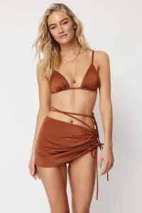 Trendyol Brown Triangle Brazilian 3-Piece Bikini Set #8962785