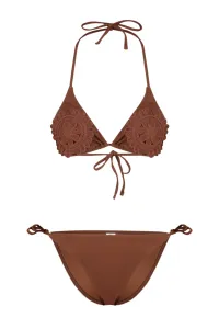 Trendyol Brown Triangle Tie Knitwear Regular Bikini Set